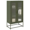  Highboard olívazöld 68x39x123 cm Acél