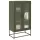  Highboard olívazöld 68x39x123 cm Acél