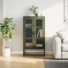  Highboard olívazöld 68x39x123 cm Acél