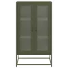  Highboard olívazöld 68x39x123 cm Acél