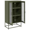  Highboard olívazöld 68x39x123 cm Acél