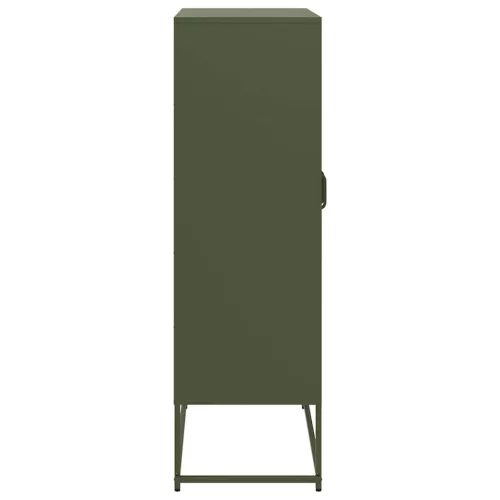  Highboard olívazöld 68x39x123 cm Acél