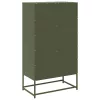  Highboard olívazöld 68x39x123 cm Acél