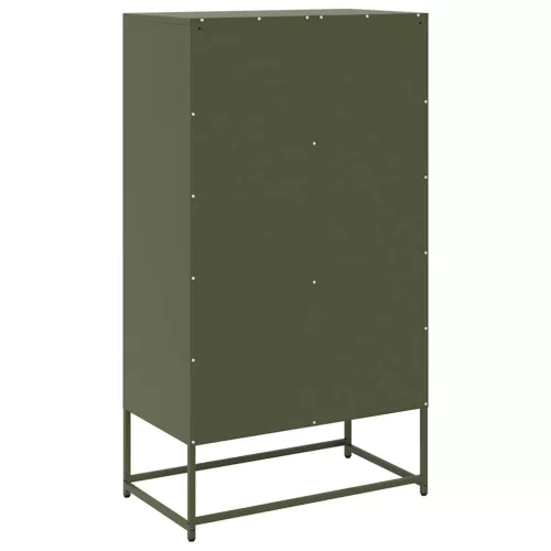  Highboard olívazöld 68x39x123 cm Acél