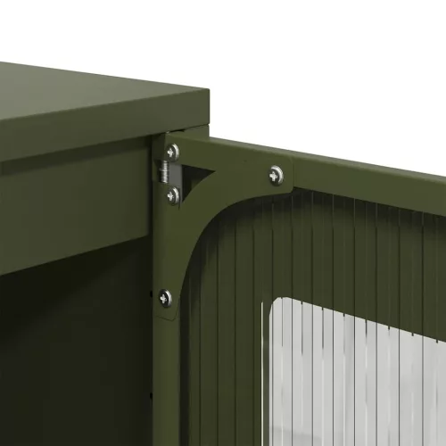  Highboard olívazöld 68x39x123 cm Acél