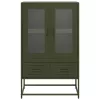  olívazöld acél magasszekrény 68x39x111,5 cm