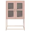  Highboard rózsaszín 68x39x107 cm Acél
