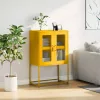  Highboard Mustársárga 68x39x107 cm Acél