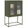  Highboard olívazöld 68x39x107 cm Acél