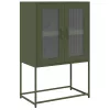  Highboard olívazöld 68x39x107 cm Acél