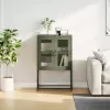  Highboard olívazöld 68x39x107 cm Acél