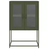  Highboard olívazöld 68x39x107 cm Acél