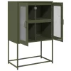  Highboard olívazöld 68x39x107 cm Acél