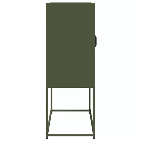 Highboard olívazöld 68x39x107 cm Acél