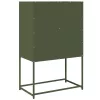  Highboard olívazöld 68x39x107 cm Acél