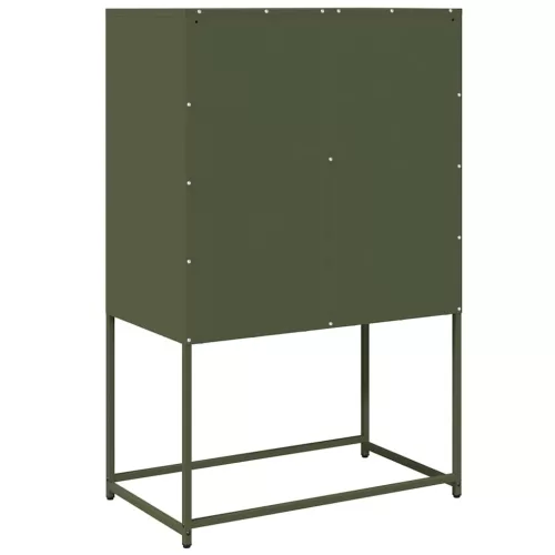  Highboard olívazöld 68x39x107 cm Acél