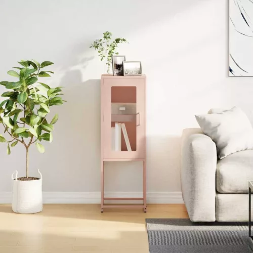  rózsaszín hidegen hengerelt acél tálalószekrény 36x39x107 cm