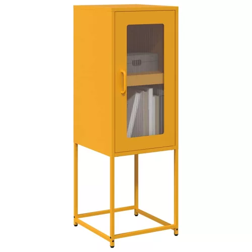  mustársárga hidegen hengerelt acél tálalószekrény 36x39x107 cm