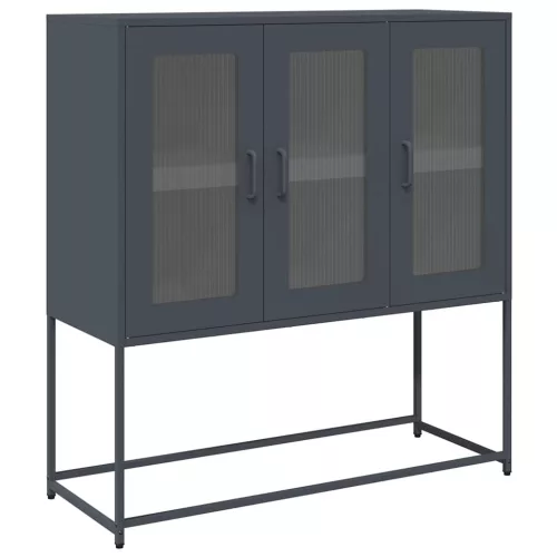  antracit hidegen hengerelt acél tálalószekrény 100,5x39x107 cm
