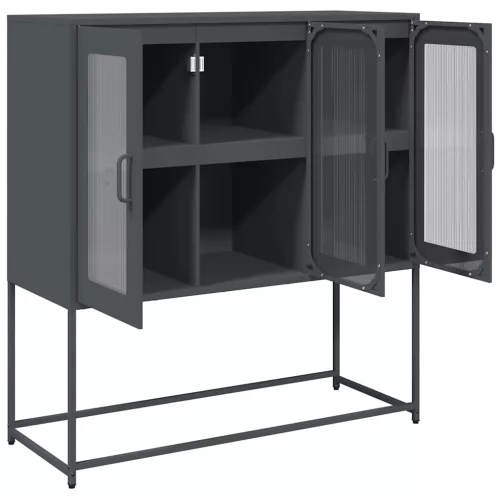  antracit hidegen hengerelt acél tálalószekrény 100,5x39x107 cm