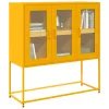  mustársárga hideghengerelt acél tálalószekrény 100,5x39x107 cm
