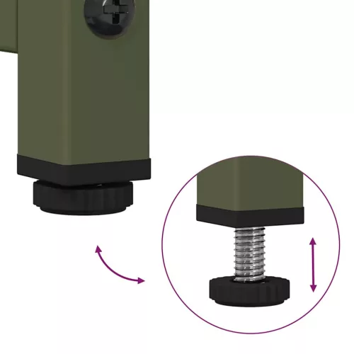  olívazöld hidegen hengerelt acél tálalószekrény 100,5x39x107 cm