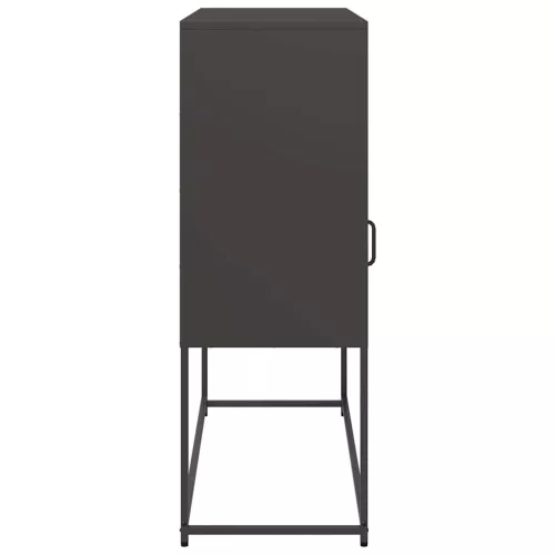  fekete hidegen hengerelt acél tálalószekrény 100,5x39x107 cm