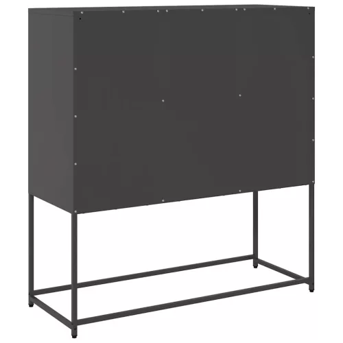  fekete hidegen hengerelt acél tálalószekrény 100,5x39x107 cm