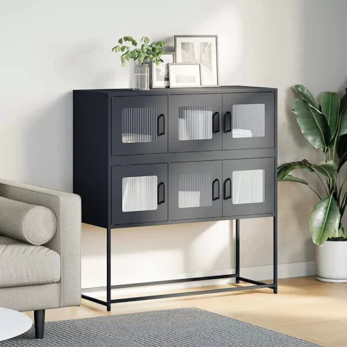  antracit hidegen hengerelt acél tálalószekrény 100,5x39x107 cm