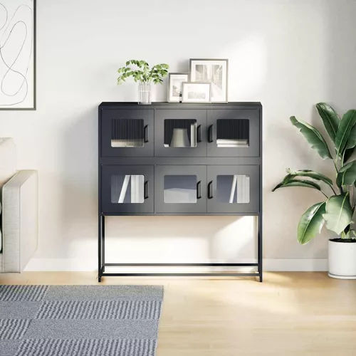  antracit hidegen hengerelt acél tálalószekrény 100,5x39x107 cm