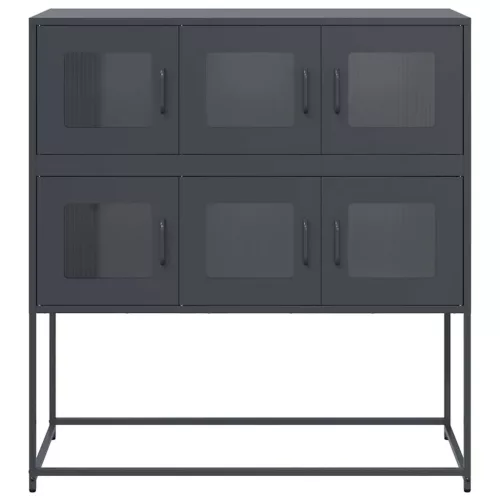  antracit hidegen hengerelt acél tálalószekrény 100,5x39x107 cm