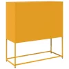  mustársárga hideghengerelt acél tálalószekrény 100,5x39x107 cm