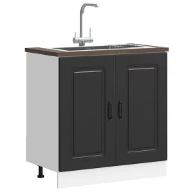    Mosogató aljzat szekrény Kalmar fekete 80x46x81,5 cm műanyag fa