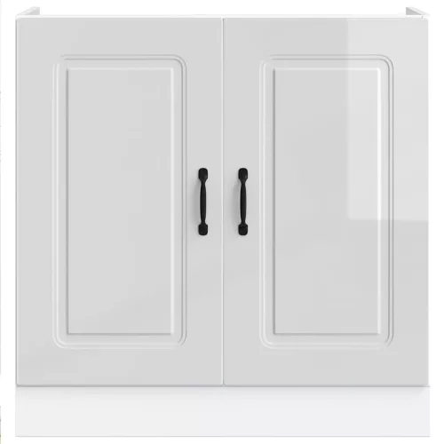  Mosogató aljzat szekrény Kalmar magasfényű fehér 80x46x81,5 cm