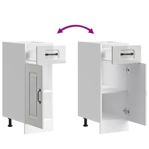  Konyhai alapszekrény Kalmar magasfényű fehér színű műfa