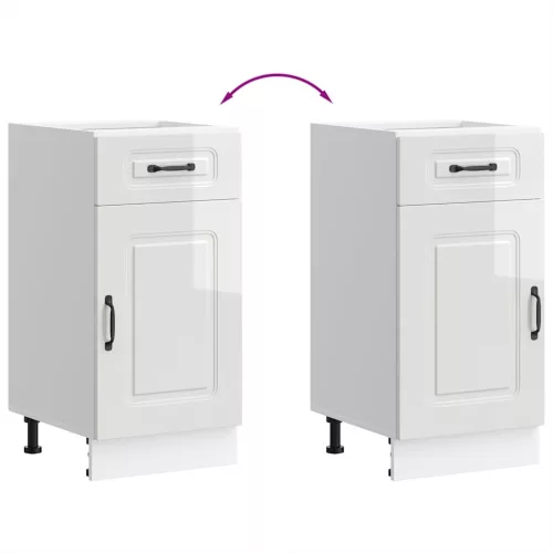  Konyhai alapszekrény Kalmar magasfényű fehér színű műfa