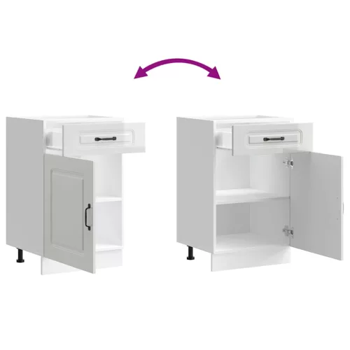  Konyhai alapszekrény Kalmar magasfényű fehér színű műfa