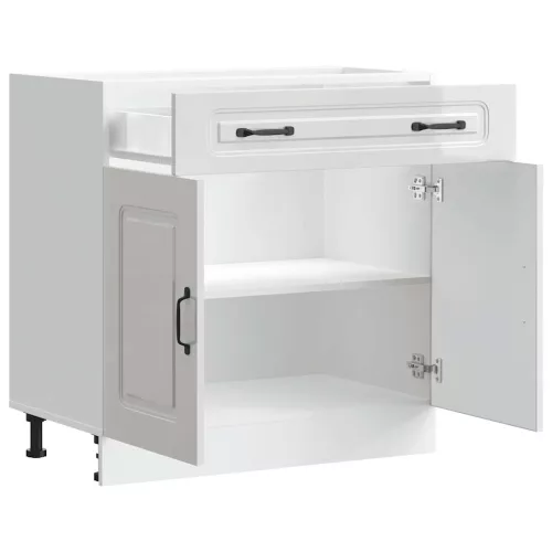  Konyhai alapszekrény Kalmar magasfényű fehér színű műfa