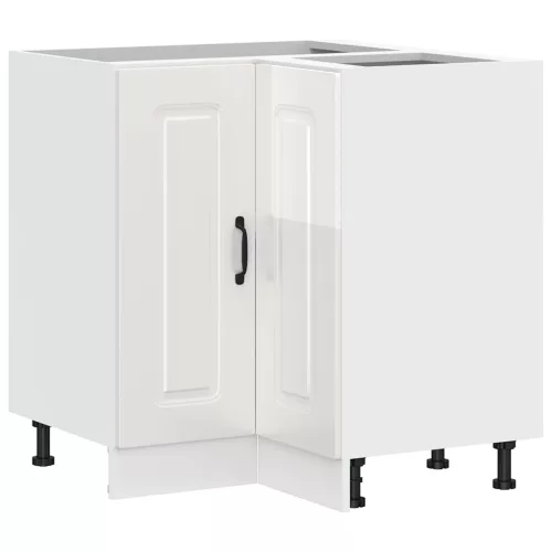  Konyhai sarok alapszekrény Kalmar magasfényű fehér színű műfa