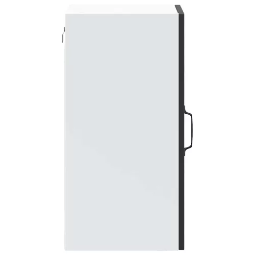  Konyhai fali szekrény üvegajtóval Kalmar fekete színű fűrészáru