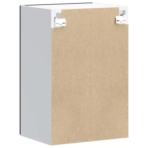  Konyhai fali szekrény üvegajtóval Kalmar fekete színű fűrészáru