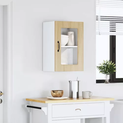  konyhai fali szekrény üvegajtóval Kalmar sonoma tölgy