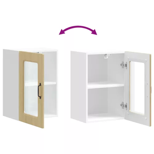  konyhai fali szekrény üvegajtóval Kalmar sonoma tölgy