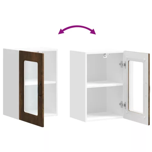  konyhai fali szekrény üvegajtóval Kalmar füstölt tölgy