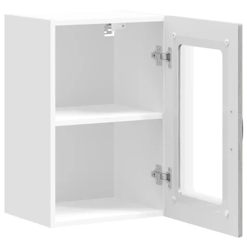  Konyhai fali szekrény üvegajtóval Kalmar szürke sonoma műfa