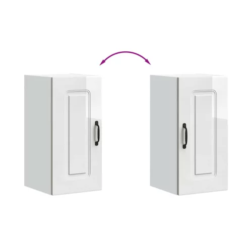  konyhai fali szekrény Kalmar magasfényű fehér színű fából