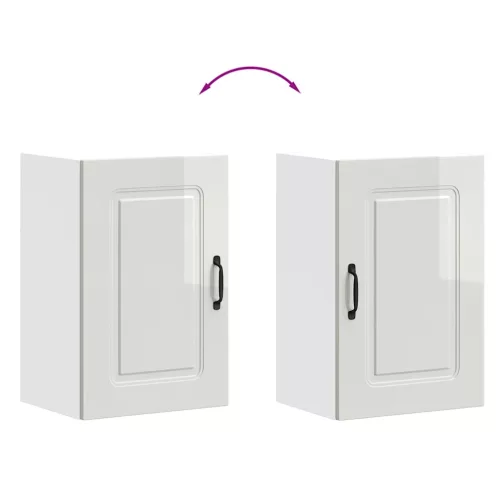  konyhai fali szekrény Kalmar magasfényű fehér színű fából