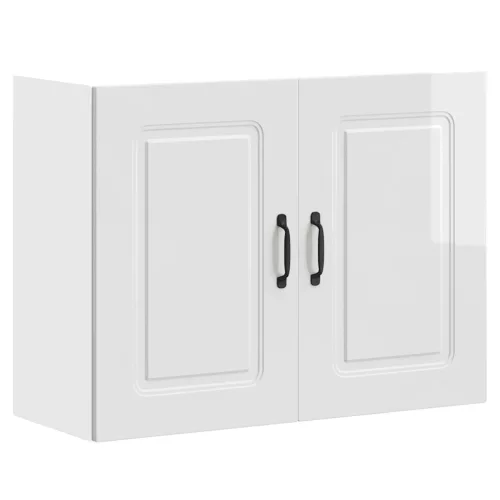  konyhai fali szekrény Kalmar magasfényű fehér színű fából