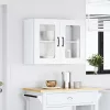  Konyhai fali szekrény üvegajtóval Kalmar fehér színű műfa