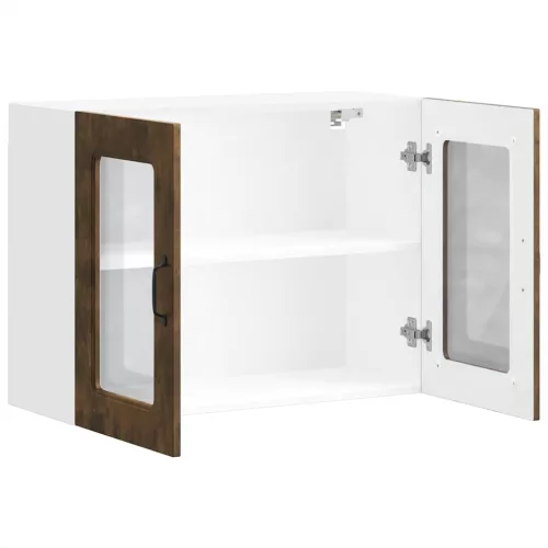  konyhai fali szekrény üvegajtóval Kalmar füstölt tölgy